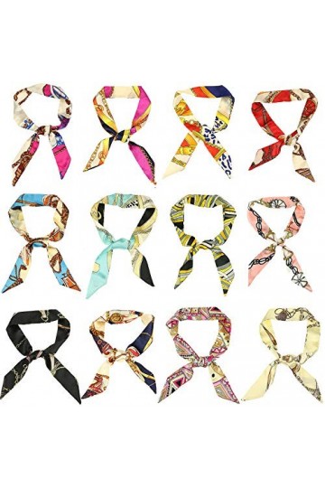 Lamdgbway 12 pièces Écharpe tête BandeauCadeau écharpe Foulard pour Femme