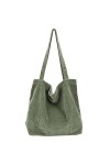 ALUWU Sac fourre-tout en velours côtelé pour femme et fille - Sac à main mignon - Grand sac à main, 006-gris foncé, Large