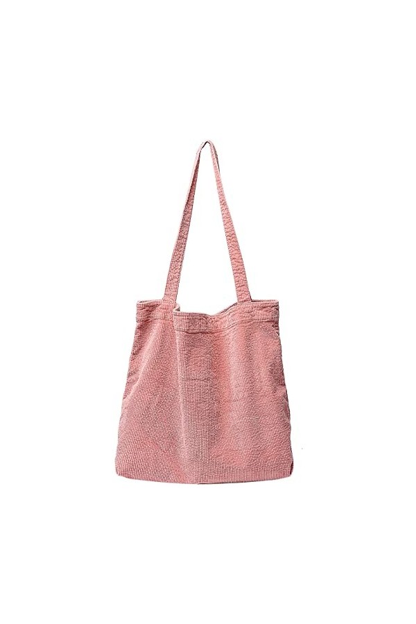 ALUWU Sac fourre-tout en velours côtelé pour femme et fille - Sac à main mignon - Grand sac à main, 006-gris foncé, Large
