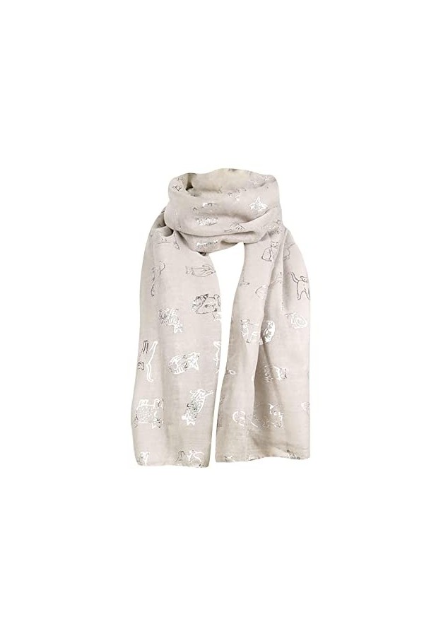 Echarpe Châle Foulard Etole Chat Feuille Imprimé Femmes Mode Écharpe En Soie Châle Décontracté Drôle Femme Foulards Vintage É