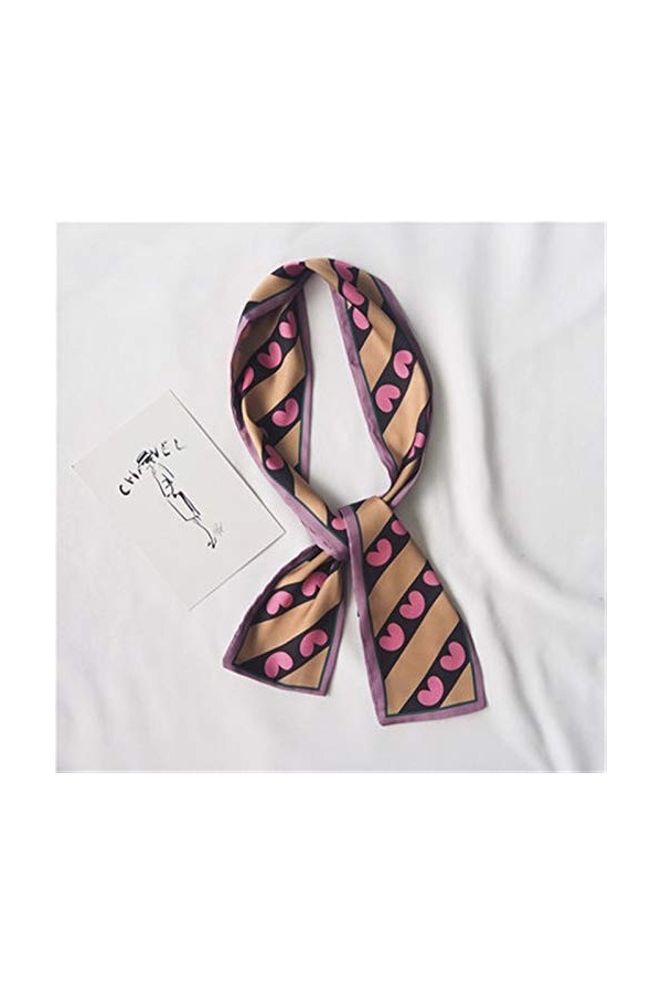 KGDC Echarpe Châle Coeur Amour écharpe Foulard Femmes Mignon Cheveux Cravate Bande Kerchief Rubans de Poignet Mode tête tête 