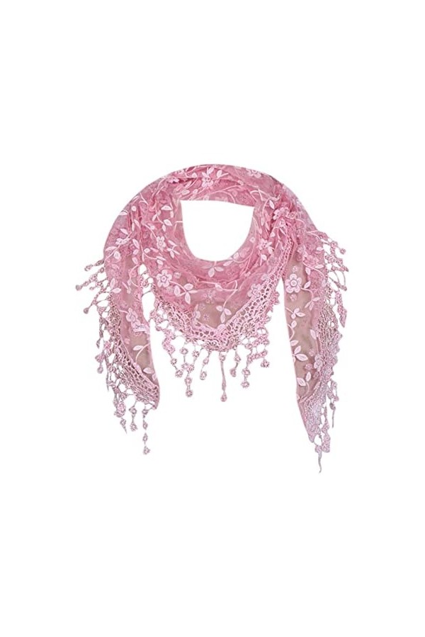 Echarpe Châle Foulard Etole Femmes Dentelle Pure Floral Écharpe Châle Wrap Gland Écharpe Mode Creux Gland Dentelle Écharpe Fo
