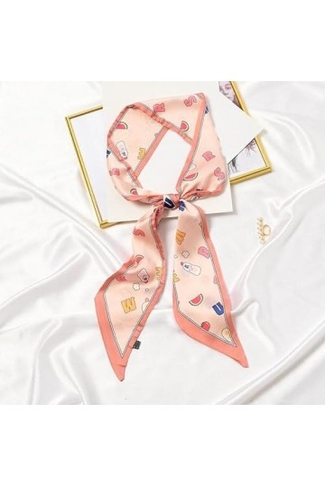 DEPILA Foulard en Soie de Lettres de pastèque, Sacs élégants de Style de Femmes Ruban Cravate Bande Foulard Cheveux Cou échar