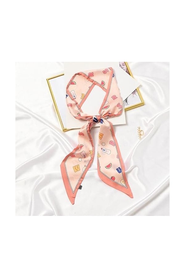 DEPILA Foulard en Soie de Lettres de pastèque, Sacs élégants de Style de Femmes Ruban Cravate Bande Foulard Cheveux Cou échar