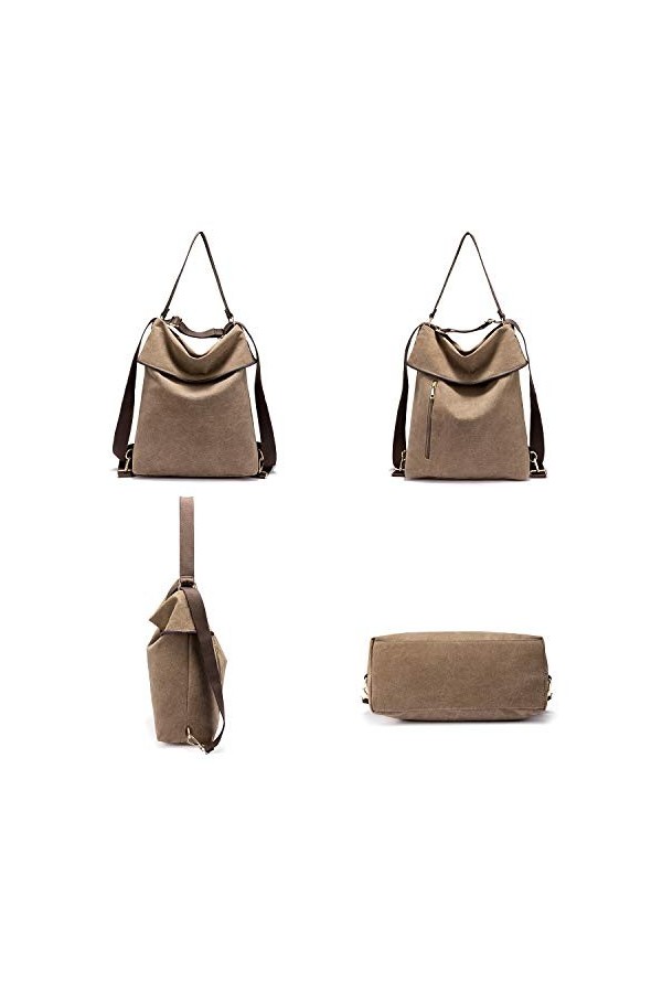 LOVEVOOK Sac à Dos Dames Toile Sac à Main Dames Sac à Bandoulière Dames anti vol sac à dos pour tous les Jours Bureau école S