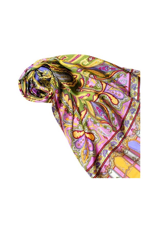 LORENZO CANA Foulard de 100% soie pour la femme – écharpe avec les mesures de 50 x 165 cm - fin, léger et noble pour le print