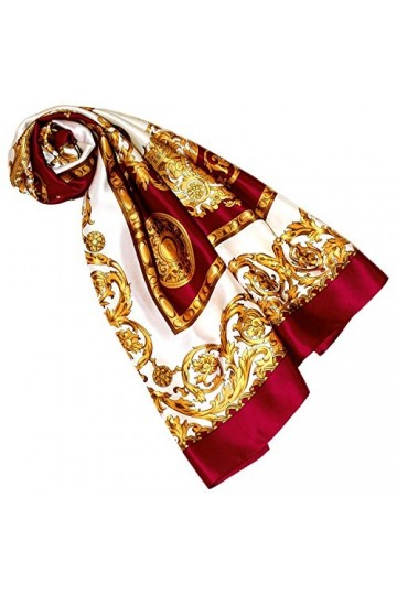 LORENZO CANA Foulard pour la femme – écharpe à la mode de 100% soie pour le printemps et l´été avec les mesures de 100 x 100 