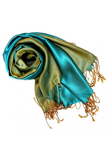 LORENZO CANA Foulard de 70% soie et 30% viscose pour la femme – écharpe réversible avec les mesures de 70 x 190 cm - une étol