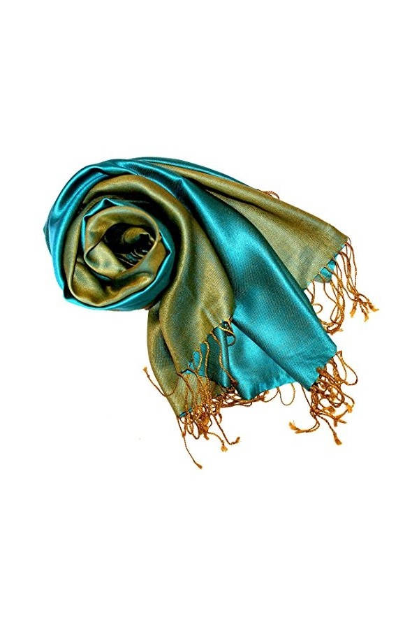 LORENZO CANA Foulard de 70% soie et 30% viscose pour la femme – écharpe réversible avec les mesures de 70 x 190 cm - une étol