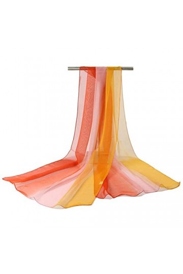 Fuduoduo Soie pour Le Printemps et l´été Foulard pour,Écharpe de Protection Solaire Gradient Beach pour Femmes,Violet A,160 *