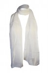 Posh Gear Femme Écharpe Foulard en mousseline de soie Scialle, Blanc 100% soie
