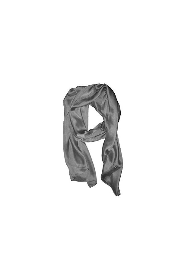 Posh Gear Femme Écharpe Foulard en mousseline de soie Scialle, Blanc 100% soie