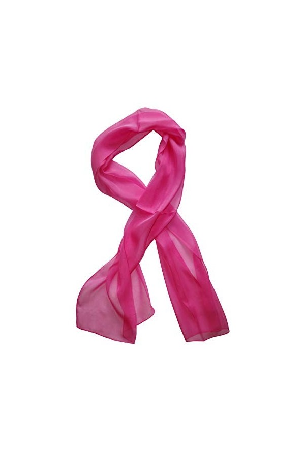 Posh Gear Femme Écharpe Foulard en mousseline de soie Scialle, Blanc 100% soie