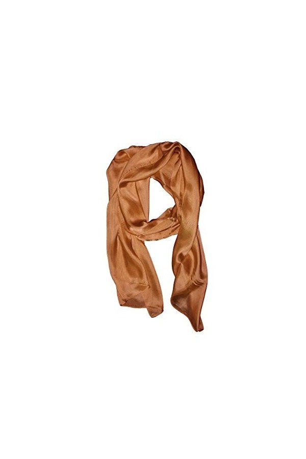 Posh Gear Femme Écharpe Foulard en mousseline de soie Scialle, Blanc 100% soie