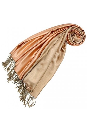 LORENZO CANA Foulard de 70% soie et 30% viscose pour la femme – écharpe réversible avec les mesures de 70 x 190 cm - une étol