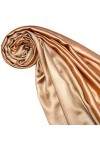 LORENZO CANA Foulard de 70% soie et 30% viscose pour la femme – écharpe réversible avec les mesures de 70 x 190 cm - une étol