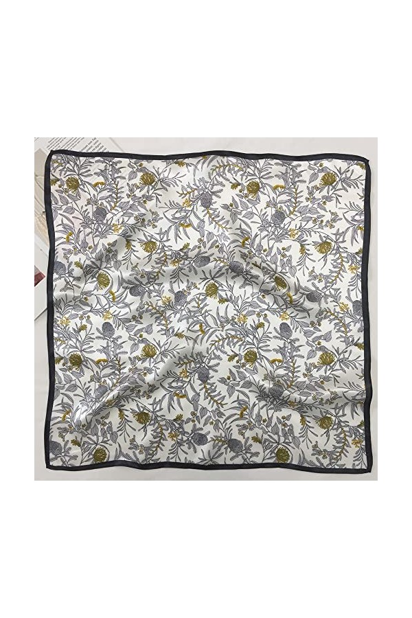 Foulard 100 % soie de mûrier pour femme – Foulard carré léger en satin – Petite écharpe en soie pour dormir 53,3 x 53,3 cm, 7
