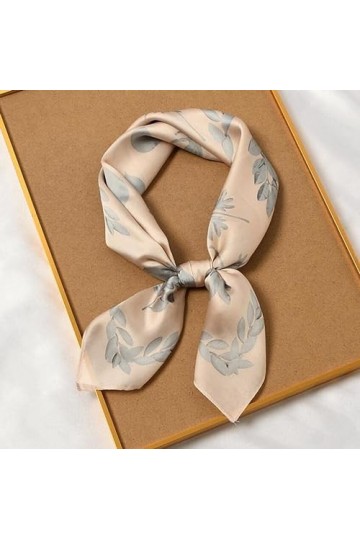 DEPILA Foulard for Femme imprimé Feuilles charmantes, Foulard Multifonction Printemps en Soie Polyester Squaer Foulard Foular