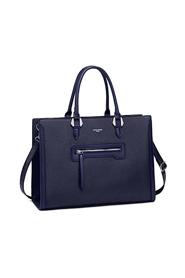 David Jones - Sac à Main Cours Lycée Femme - Grand Cabas Fourre-Tout Simili Cuir PU - Sac Elégant Ville Travail Poches Multip