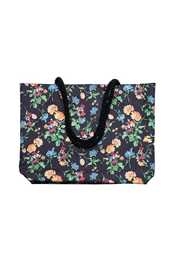 Disney Tote Travel Bag Minnie Mouse Floral Print Minnie Black 