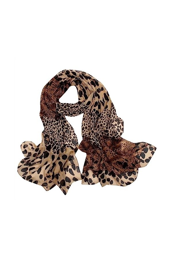 Foulard imprimé léopard femmes petite cravate de cheveux en soie foulard accessoires de foulard en mousseline de soie multi-u