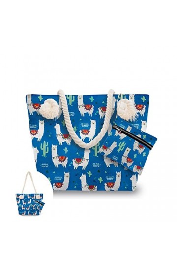 Sac fourre-Tout à bandoulière Llama Beach - Grand Sac de Voyage Weekender - Plusieurs Couleurs au Choix Bleu Taille: Taille U