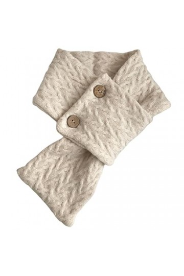 WYDM Écharpe dhiver for Femmes et Hommes, Boutons de Tricots de Couleur Unie Simples, écharpes de goulot de goulgueuse, Foul