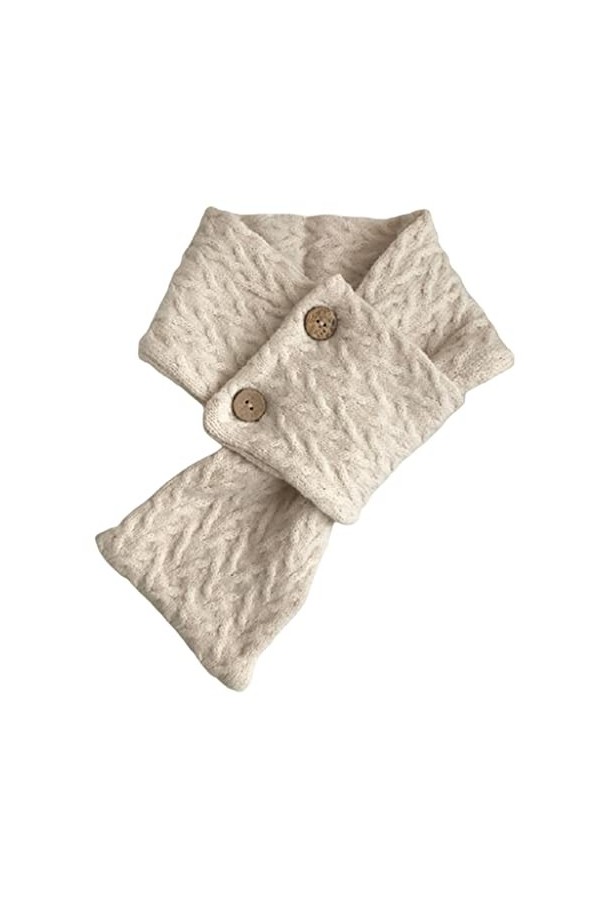 WYDM Écharpe dhiver for Femmes et Hommes, Boutons de Tricots de Couleur Unie Simples, écharpes de goulot de goulgueuse, Foul