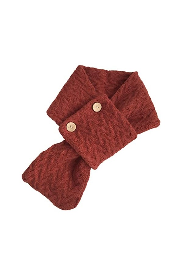 WYDM Écharpe dhiver for Femmes et Hommes, Boutons de Tricots de Couleur Unie Simples, écharpes de goulot de goulgueuse, Foul