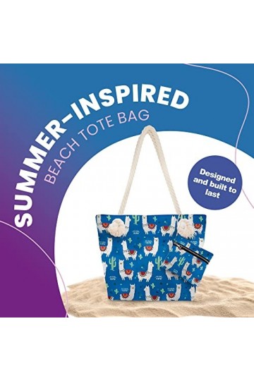 Sac fourre-Tout à bandoulière Llama Beach - Grand Sac de Voyage Weekender - Plusieurs Couleurs au Choix Bleu Taille: Taille U