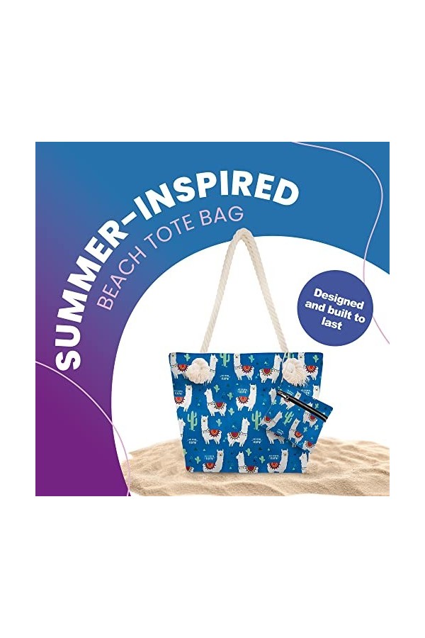 Sac fourre-Tout à bandoulière Llama Beach - Grand Sac de Voyage Weekender - Plusieurs Couleurs au Choix Bleu Taille: Taille U