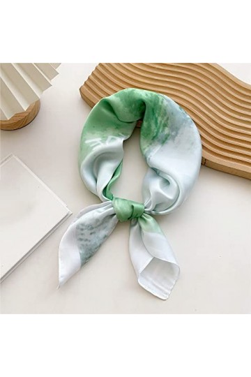 DEPILA Foulard imprimé, Femmes Bandeau Vagues Cheveux Foulard Femme Satin carré écharpe Soie châle écharpes Foulards Color :