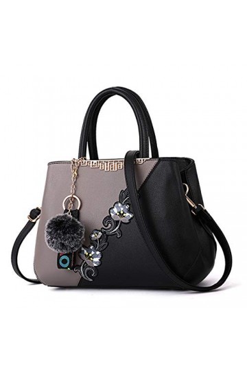 Sipobuy Femmes Sac À Main Top Poignée Élégant Bandoulière Classique Dames Gris