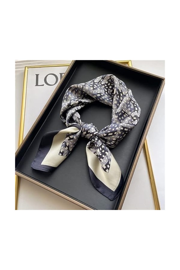 Foulards for femmes,Écharpe carrée,Écharpe de cou,Écharpe carrée en soie Bande Foulard Foulard Élégant Floral Châle Wrap Lady