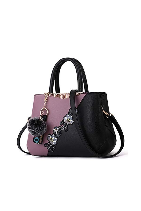 Sipobuy Femmes Sac À Main Top Poignée Élégant Bandoulière Classique Dames Mauve