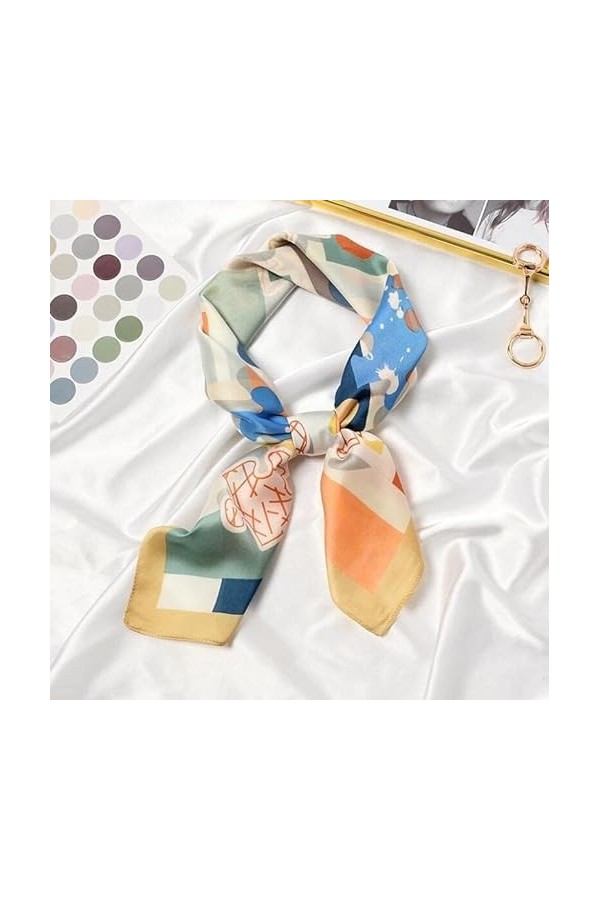 BREWIX Écharpe en Soie de Mode dimpression de Puzzle élégant, tête de Dame enveloppe Le Foulard carré de châle de Femmes Fou