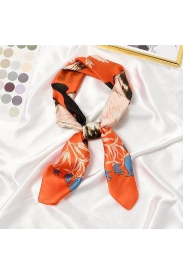 BREWIX Chat Floral Tête Petits Foulards Carrés, 70cm Dame Bandeau Imprimé Foulard Tache Soie Femmes Écharpe Foulards Foulard 