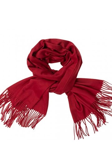 Hoisy Foulard Femme, Solide Frangerouge 200x70cm Femme Hiver Chauds Épaisses Longues Grandes Écharpes