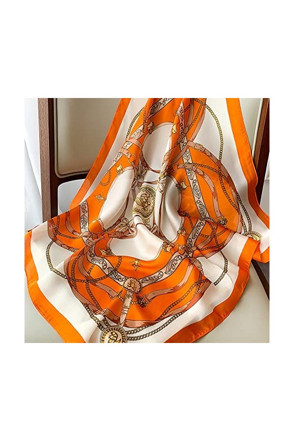 CFLNYC Lovely Scarves Écharpe carrée en Polyester, Foulard léger à la Mode pour Femmes, écharpe imprimée Vintage, 27,6 x 27,6