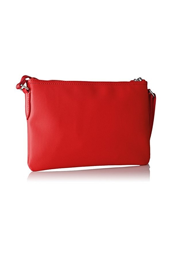 Lacoste Sac Crossover Toile PVC Femme, Bandouliere, Rouge High Risk Red , 1x17.5x27 cm W x H x L 