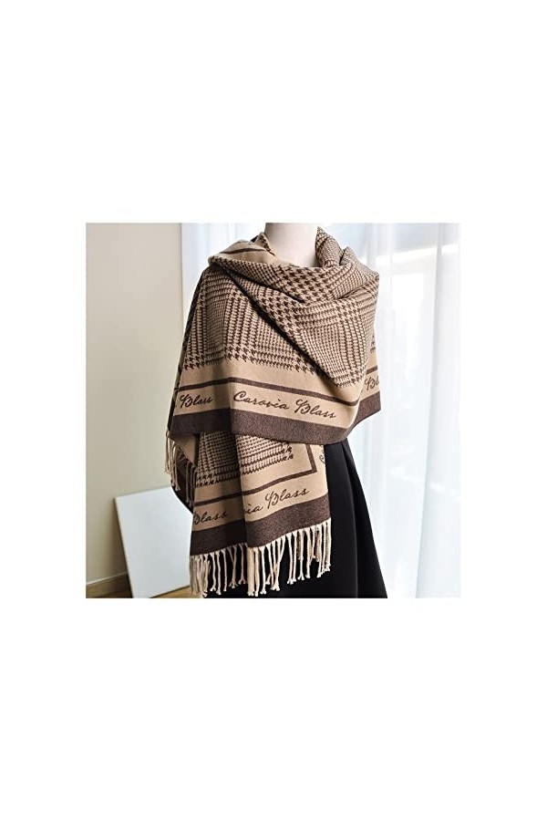 KIZQYN Foulard Femme Écharpe à Carreaux Classique Printemps et Automne châle Double Face Polyvalent écharpe Chaude écharpe Po