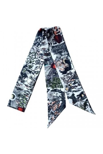 Foulard en Soie pour Femmes Fan littéraire cravate sacs ceinture ruban flottant Long ruban écharpe foulards décoratifs Color