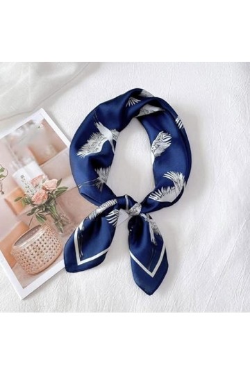 BREWIX Bandeau Foulard carré en Soie élégante et Douce, Femmes Foulard Bandana été Mode Dame Grue Imprime écharpe écharpes Fo