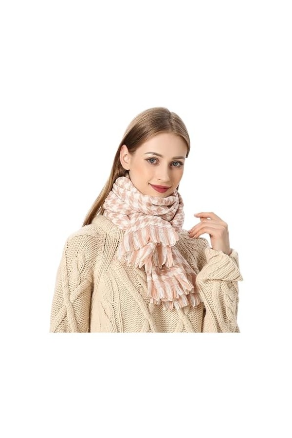 HALAHAI Écharpe Etole Foulard Echarpe Foulards Par Temps Froid Hiver Pour Femmes Écharpe À Pampilles Classique Couverture Dou