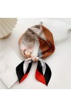 HEIMP Écharpe carrée en Soie de Conception de Patchwork, 70 × 70 cm Bandeau de Cheveux féminins Foulard de Poignet Femmes Fou