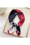 BYFOX Écharpe carrée en Soie à imprimé Roses charmantes, 70 cm Cravate Châle Wraps Femmes Foulard en Satin Écharpes for Cheve