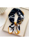 BYFOX Écharpe carrée en Soie à imprimé Roses charmantes, 70 cm Cravate Châle Wraps Femmes Foulard en Satin Écharpes for Cheve