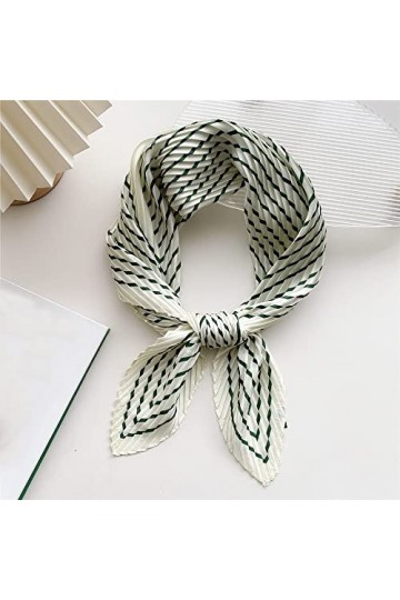 MORYEN Élégant décor de cou rayé, foulard carré en satin de soie froissé petit cou femmes mode froissé foulards foulards Foul