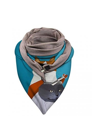 Cusstally Écharpes for femmes Foulards dété Foulards chauds Soft Wrap Casual Impression Mode Châles Femmes Bouton Écharpe So