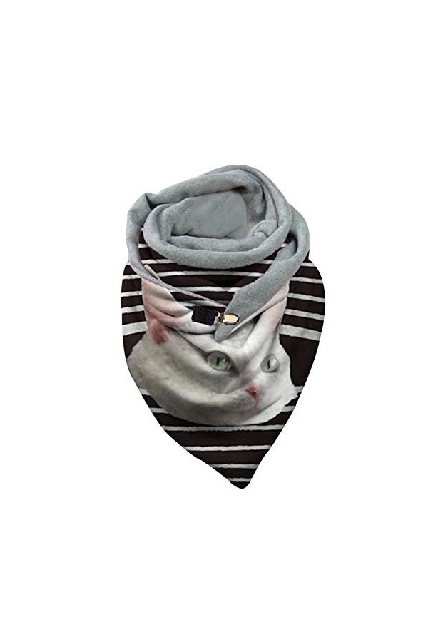 Cusstally Écharpes for femmes Foulard en soie for femmes décontracté imprimé doux foulards hiver femmes mode châles bouton ch